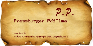 Pressburger Pálma névjegykártya